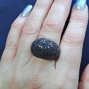 Swarovski Black and Silver Ring
